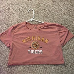 Light mauve size XL, Michigan Tiger’s cropped T-shirt from the brand fulltilt